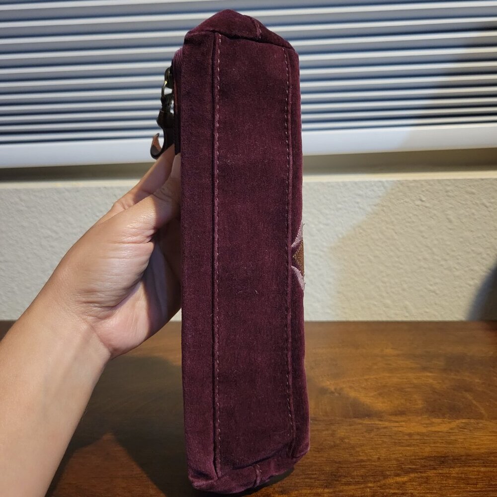 EUC Lucky Brand Velvet Purple Cosmetic Case or Pencil Case - Picture 5 of 10